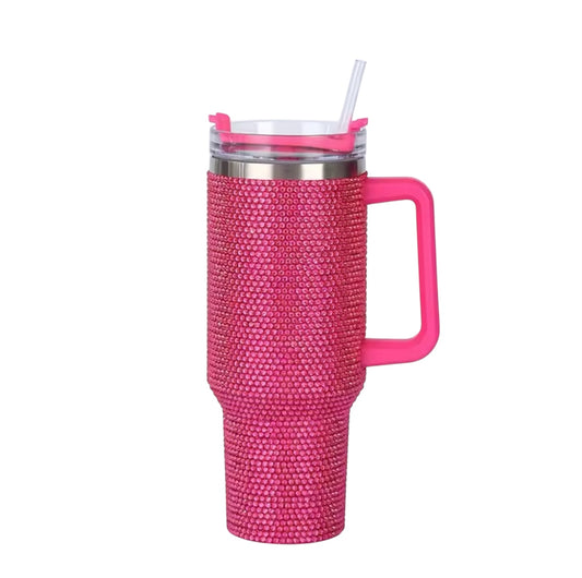 Luxe Glitter Tumbler 1200 ml met Handvat & Rietje β Dubbelwandige Thermobeker (40 oz)