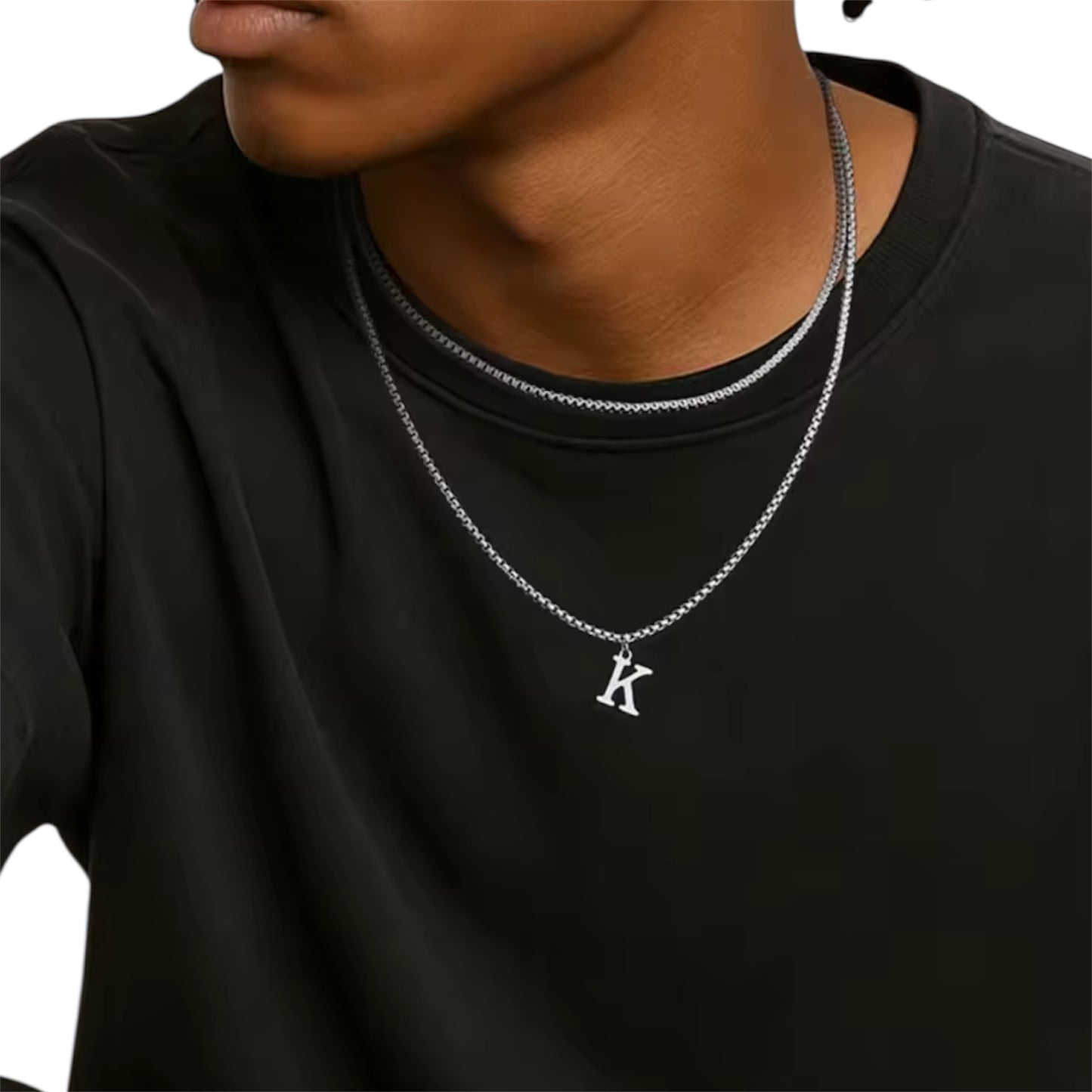 Heren Letter Ketting A–Z – Minimalistische Initialen Ketting van RVS – Persoonlijke Ketting voor Mannen – Cadeau voor Hem