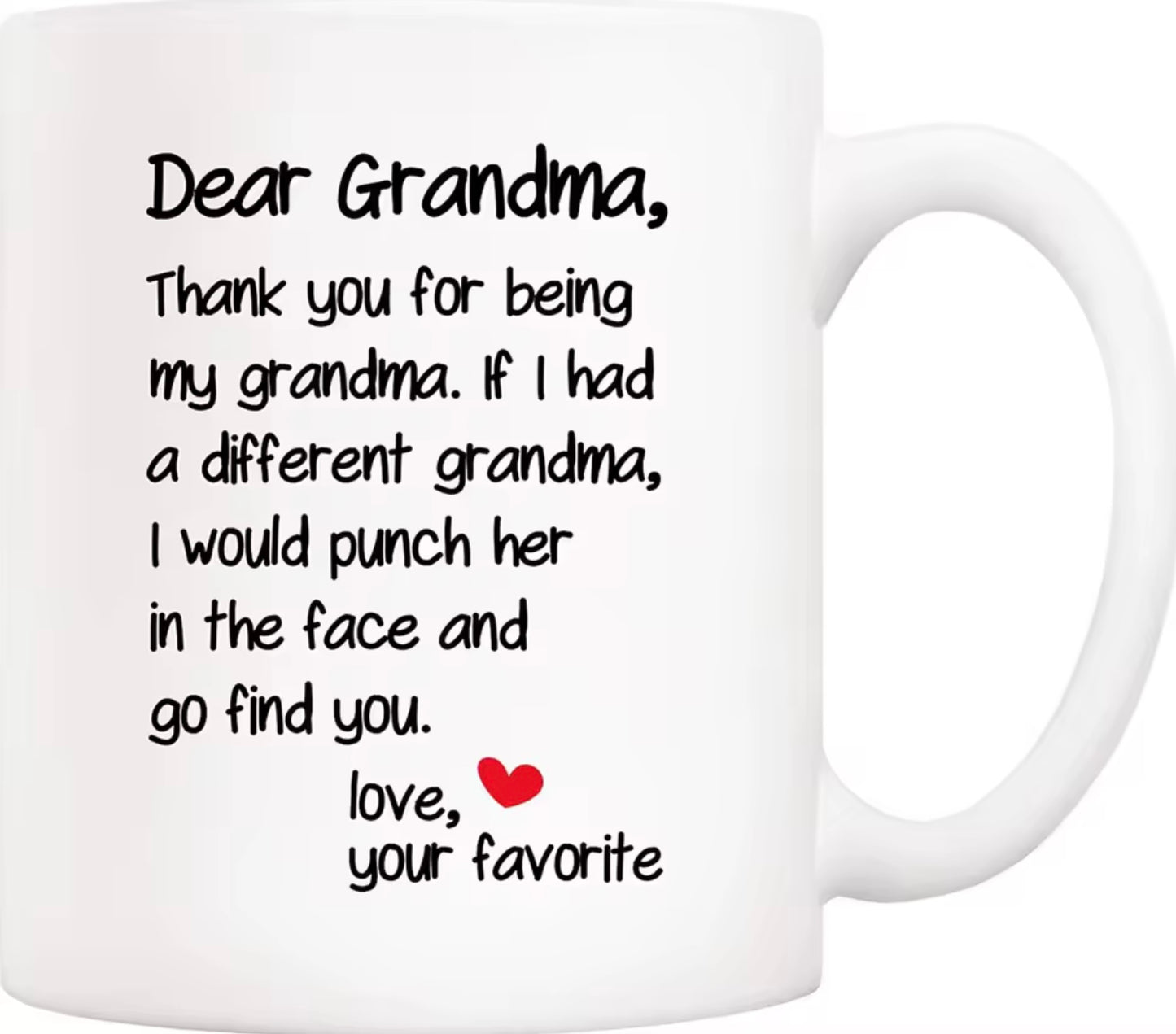 Grappige Cadeaumok voor Oma – “Dear Grandma” | Uniek & Gedurfd Cadeau