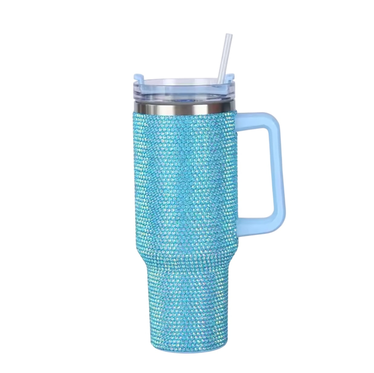 Luxe Glitter Tumbler 1200 ml met Handvat & Rietje – Dubbelwandige Thermobeker (40 oz)