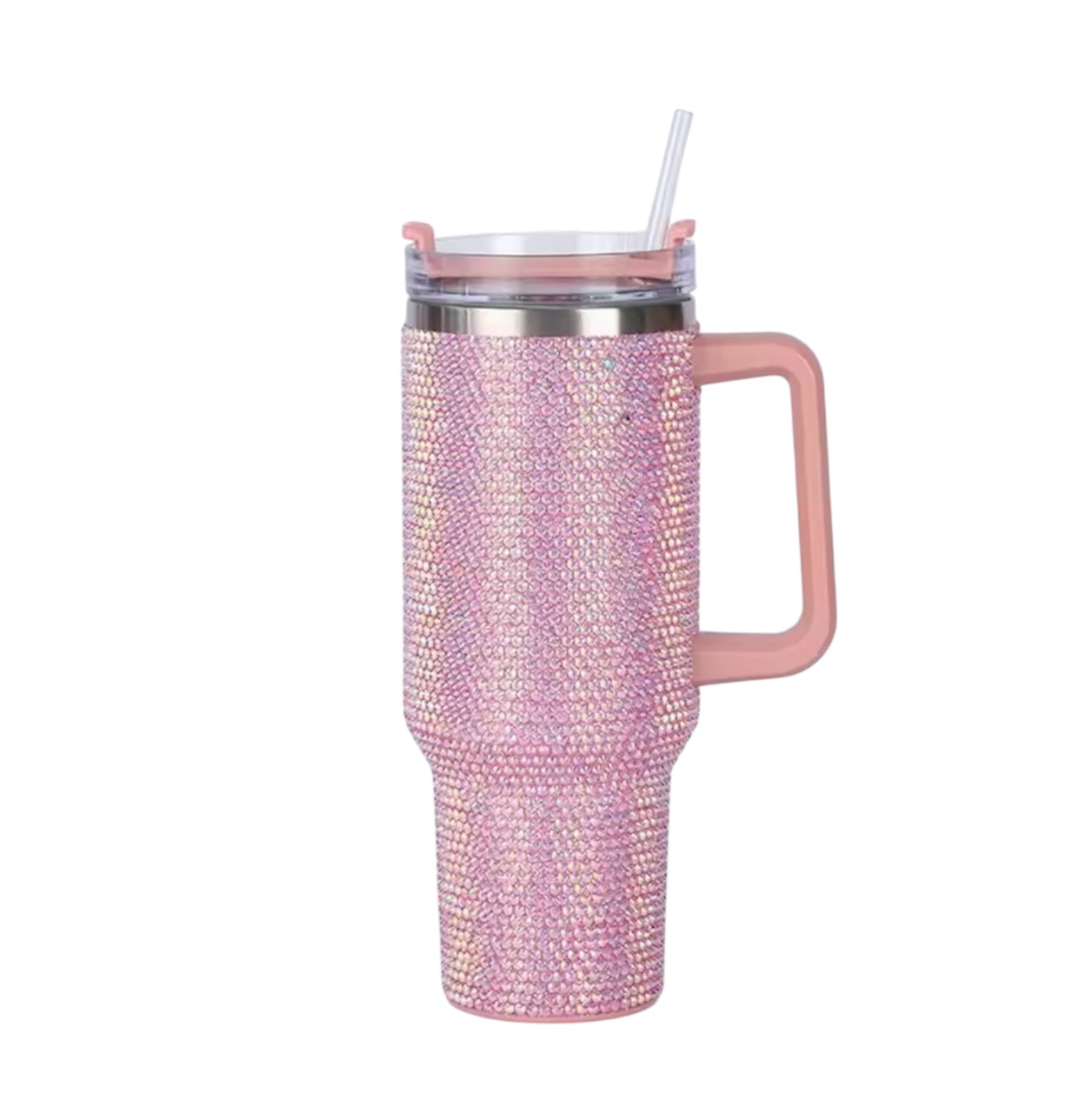 Luxe Glitter Tumbler 1200 ml met Handvat & Rietje – Dubbelwandige Thermobeker (40 oz)
