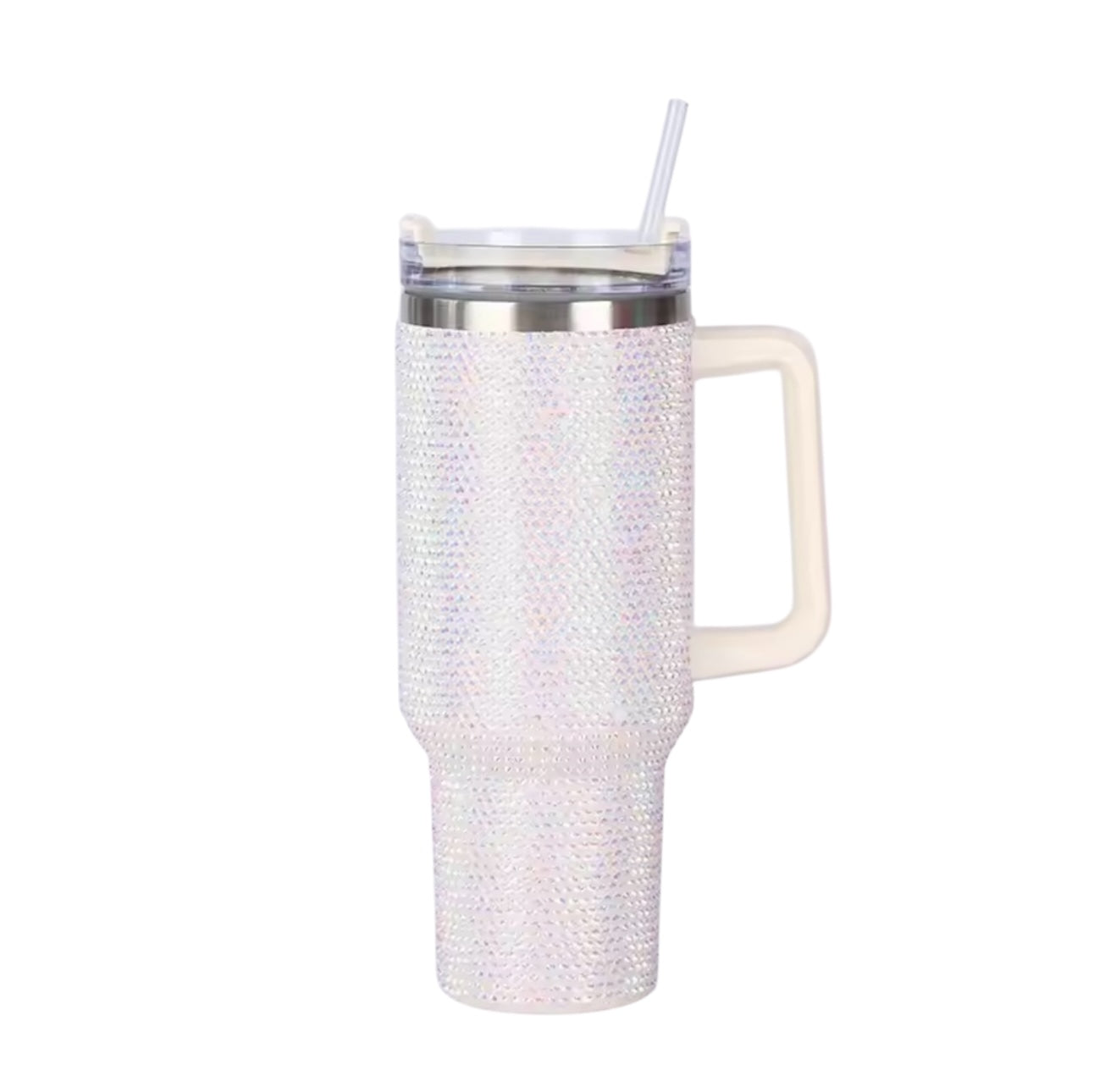 Luxe Glitter Tumbler 1200 ml met Handvat & Rietje – Dubbelwandige Thermobeker (40 oz)