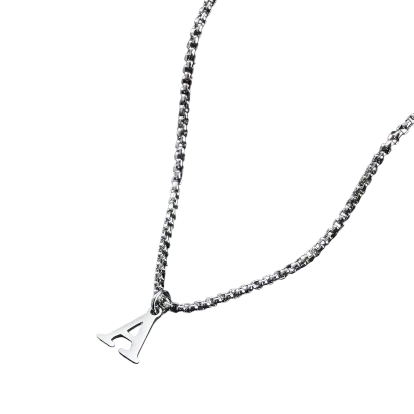 Heren Letter Ketting A–Z – Minimalistische Initialen Ketting van RVS – Persoonlijke Ketting voor Mannen – Cadeau voor Hem