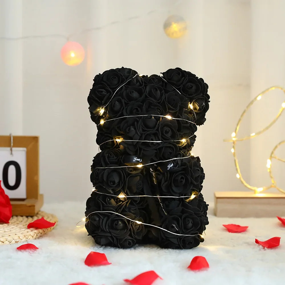 Lichtgevende Rozenbeer in Luxe Geschenkdoos - 25 cm